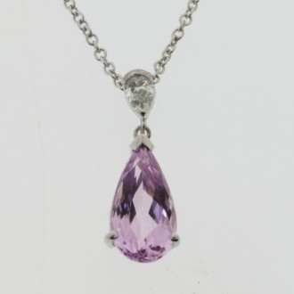 PD0491 Kunzite & Diamond Pendant